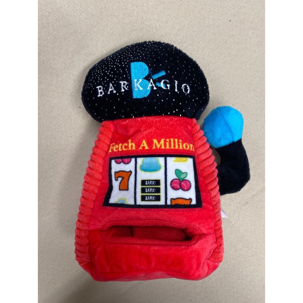 Bark Box Slot Muttchine Dog Toy Barkagio Fetch a Million Red Plush ML 20lbs+
